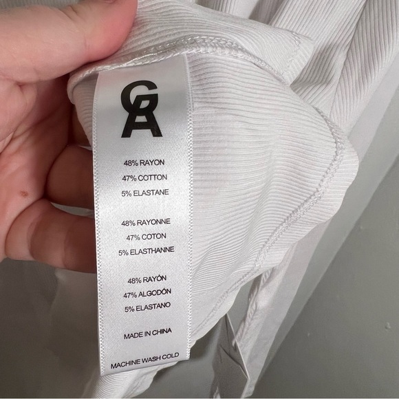 Good American Long Sleeve Cropped Crewneck Top White - Picture 15 of 15